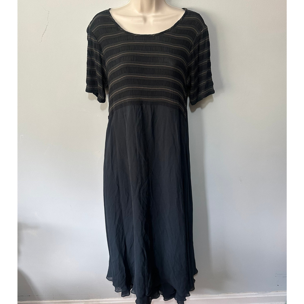 Vintage Pudding Shop Dress 3 Black Maxi Retro 90s Minimalist Lagenlook Boho Chic